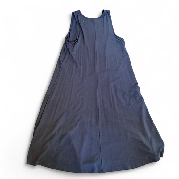 Old navy Small Tall black midi sleeveless swing dress solid black casual dress - Picture 2 of 7